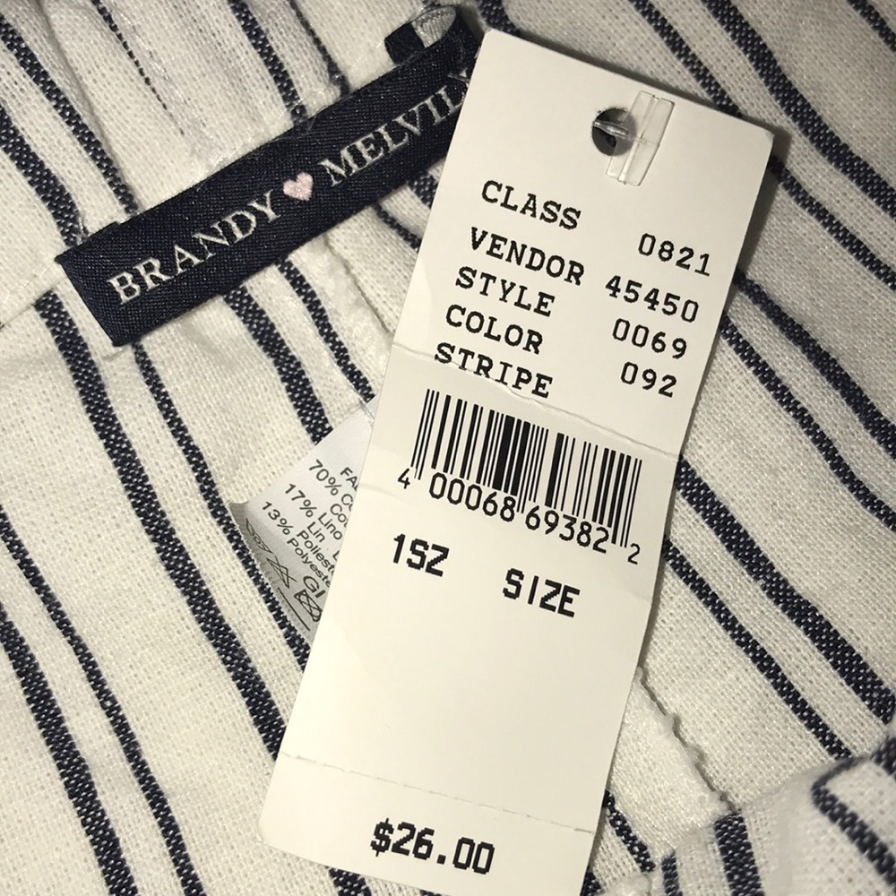 NEW BRANDY MELVILLE STRIPED SHORTS - Picture 6 of 6